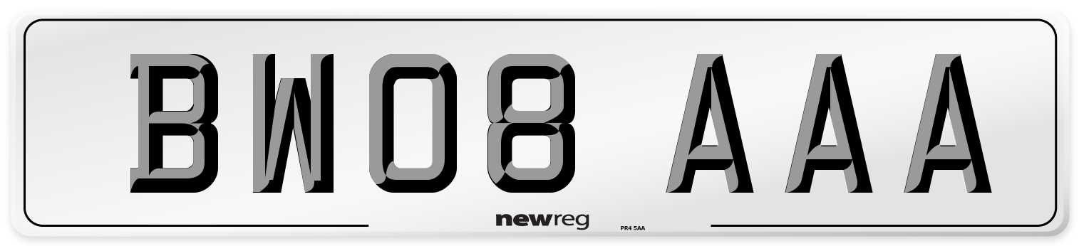 BW08 AAA Number Plate from New Reg